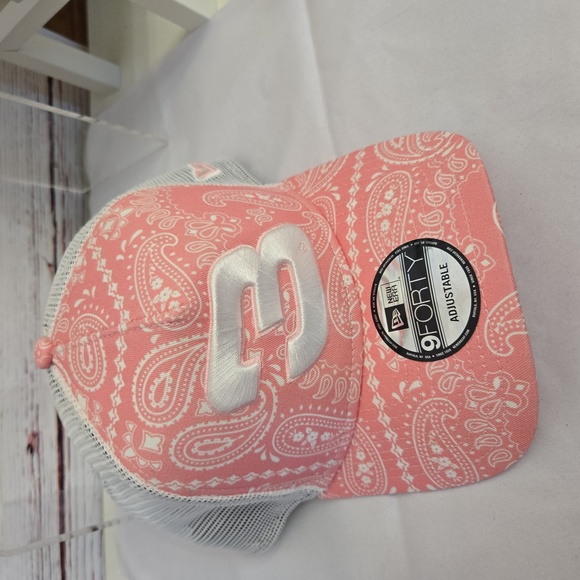 NWT Mens Austin Dillon New Era Pink 9 Forty A-frame Trucker Paisley Hat - Picture 5 of 9